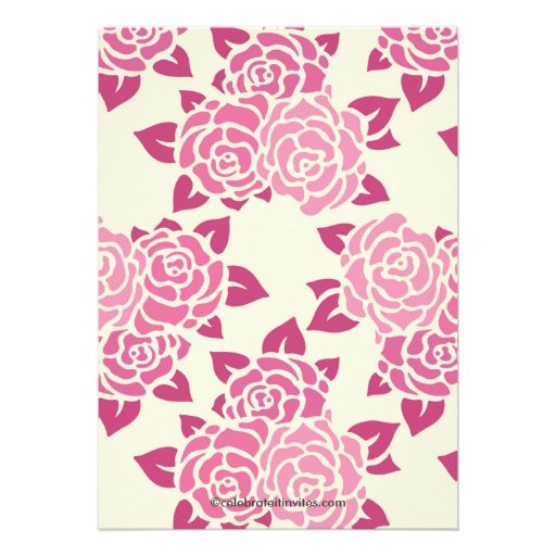 Pretty Pink Roses Spring Baby Shower Invitation