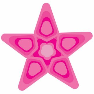 Pretty pink star hanging ornament photosculpture