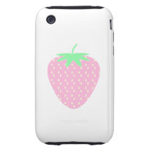 Pretty Pink Strawberry. iPhone 3 Tough Cases