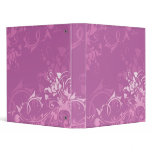 pretty pink swirl floral design binder