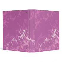 pretty pink swirl floral design binder