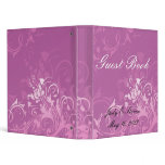 pretty pink swirl floral design Guest Book Album binders