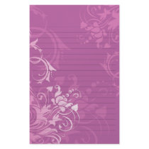 pretty pink swirl floral design lined paper personalized stationery