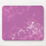 pretty pink swirl floral design mousepads
