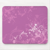 pretty pink swirl floral design mousepads