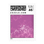 pretty pink swirl floral design postage
