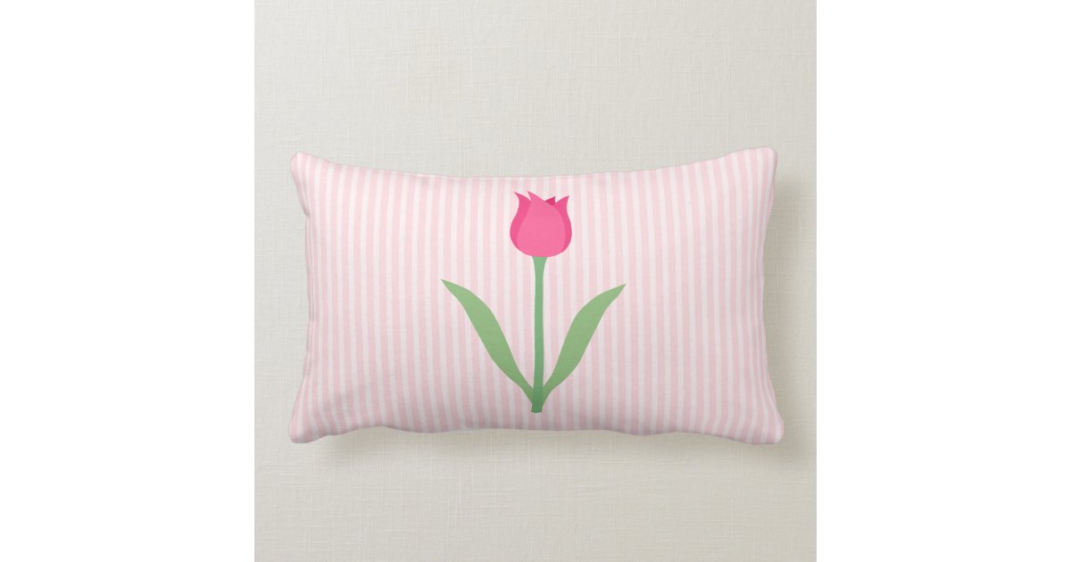 Pretty Pink Tulip Flower. Throw Pillow Zazzle
