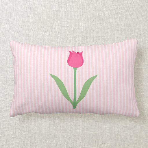 Pretty Pink Tulip Flower. Throw Pillow Zazzle