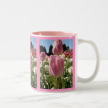 Pretty pink tulips mug