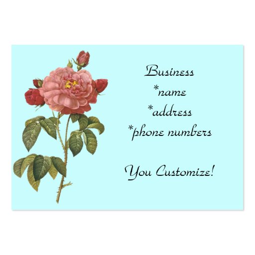*Pretty Pink Vintage Flower* Business Cards (front side)
