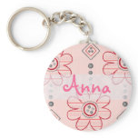 Pretty Pink Wall Flowers Design Key Chains