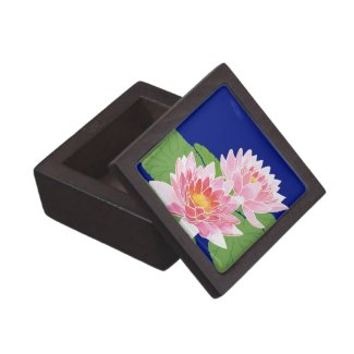 Pretty Pink Water Lilies: Wooden Box Premium Trinket Boxes