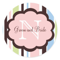 Pretty Pink Wedding Favor Sticker