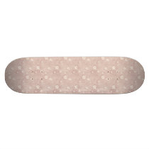 Pretty Pink & White Grungy Flowers with Hearts Skateboards