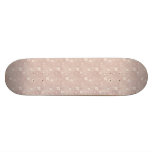 Pretty Pink &amp; White Grungy Flowers with Hearts Skateboards