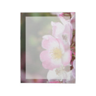 pretty pink wild rose flowers for ladies memo notepad