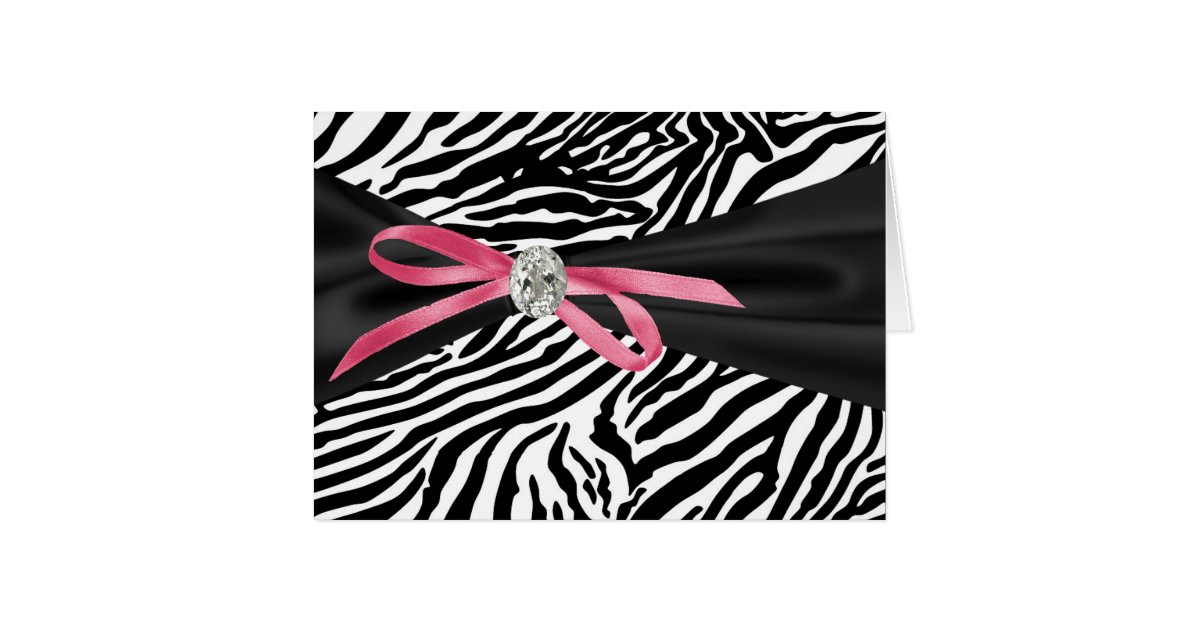 Pretty Pink Zebra Thank You Cards Zazzle