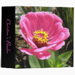 Pretty Pink Zinnia Custom Binder
