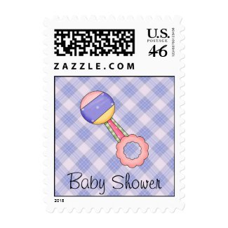 Pretty Plaid Baby Shower Stamp