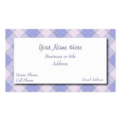 Pretty Plaid Business Card (front side)