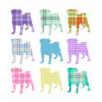 Pretty Plaid Pugs t-shirts by naturetees Pretty Plaid Pugs t-shirts