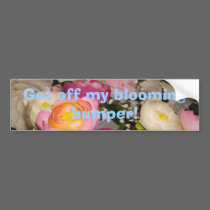 Pretty plastic flowers of unknown type & breed bumper stickers