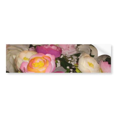 Pretty plastic flowers of unknown type & breed bumper stickers by Moondial