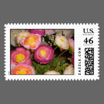Pretty plastic flowers of unknown type & breed stamps