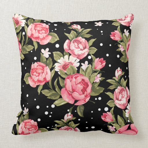 Pretty Poeonies Throw Pillow