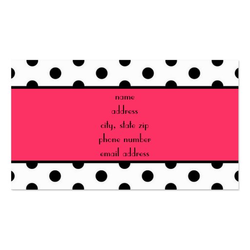 Pretty Polka Dots Business Card Templates (back side)