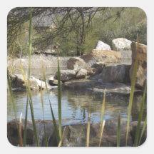 Pretty Pond Square Stickers