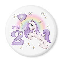 Pretty Pony 2nd Birthday Refrigerator Magnets