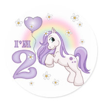 Pretty Pony 2nd Birthday stickers
