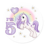 Pretty Pony 5th Birthday Stickers