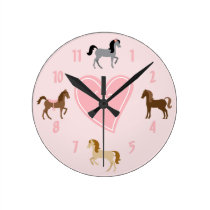 Pretty Pony Pink Wall Clock at Zazzle