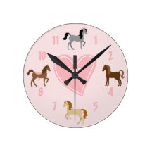 Pretty Pony Pink Wall Clock
