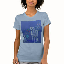 pretty pony with drifting petals t-shirts
