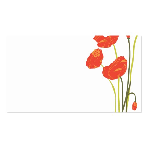 Pretty Poppies Escort Card Business Card (front side)
