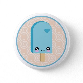Pretty Popsicles Aqua Blue Kawaii Buttons button