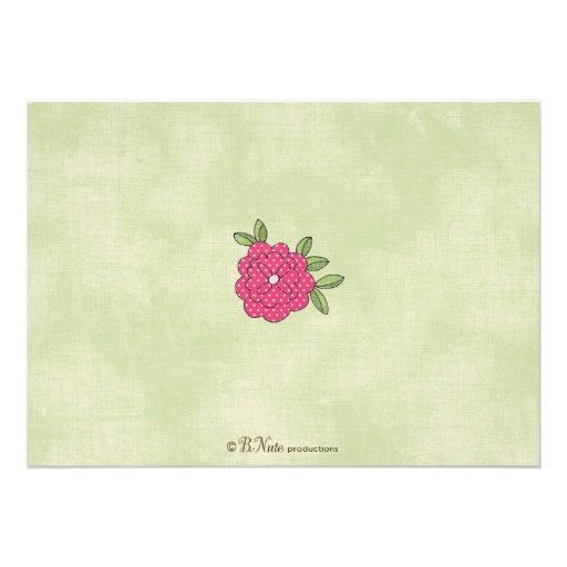 Pretty Posies Baby Shower Invitation - Raspberry