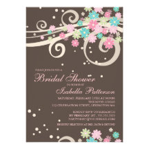 Pretty Posy Floral Swirl Bridal Shower Invitation