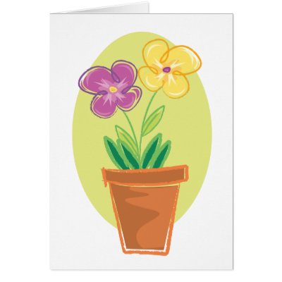 Pretty Pot Of Flowers Card by alternateworlds