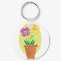 Pretty Pot Of Flowers keychains by alternateworlds Pretty Pot Of Flowers keychains