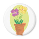 Pretty Pot Of Flowers magnets