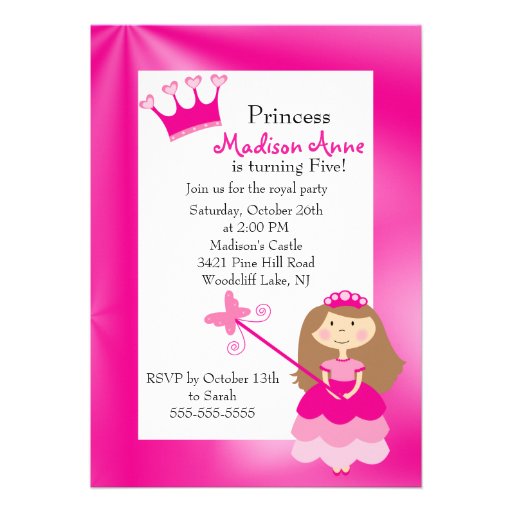 Pretty Princess Birthday Party Invitation