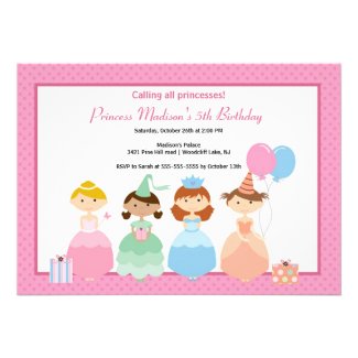 Pretty Princess Birthday Party Invitation