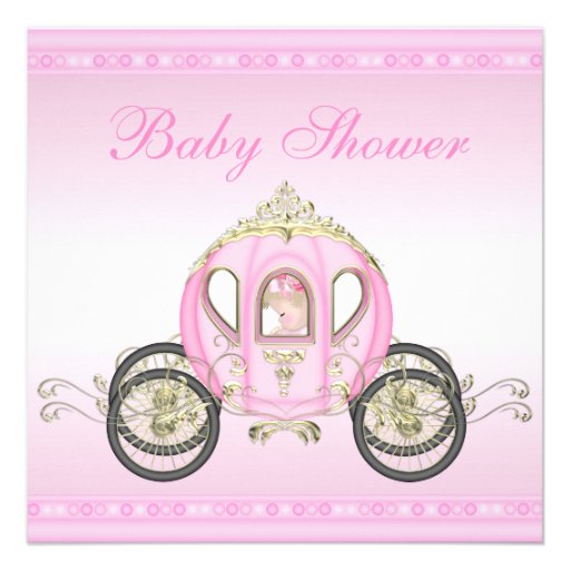 Pretty Princess Coach Pink Baby Shower Invitation
