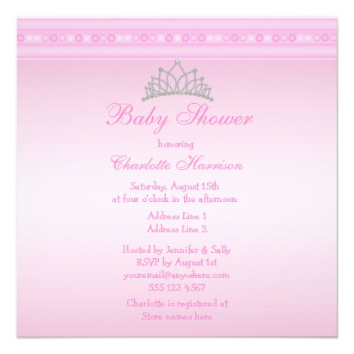 Pretty Princess Coach Pink Baby Shower Invitation