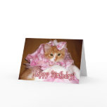 Pretty Princess Kitten - Happy Birthday! Greeting Cards