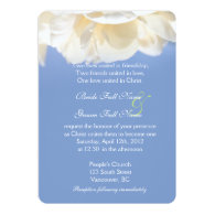 Pretty pure white rose flower wedding invitations.